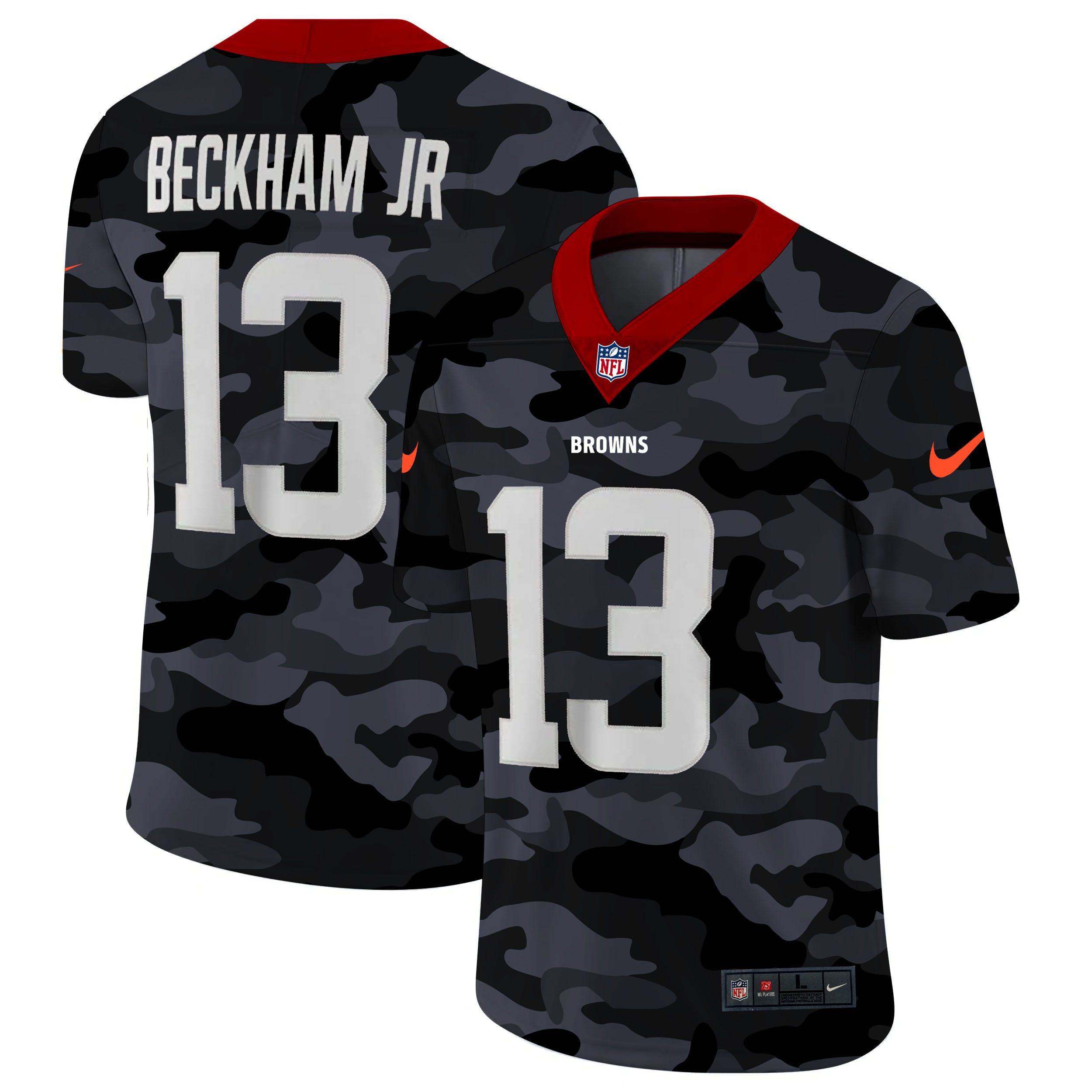Men Cleveland Browns 13 Beckham jr 2020 Nike Camo Salute to Service Limited NFL Jerseys
